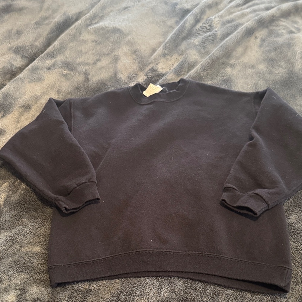 Kids  Black Crewneck Sweatshirt - Casual Everyday Pullover